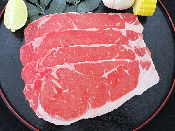 画像1: アメリカ産 牛サーロイン ステーキ 600g(1枚150g×4枚) (1)